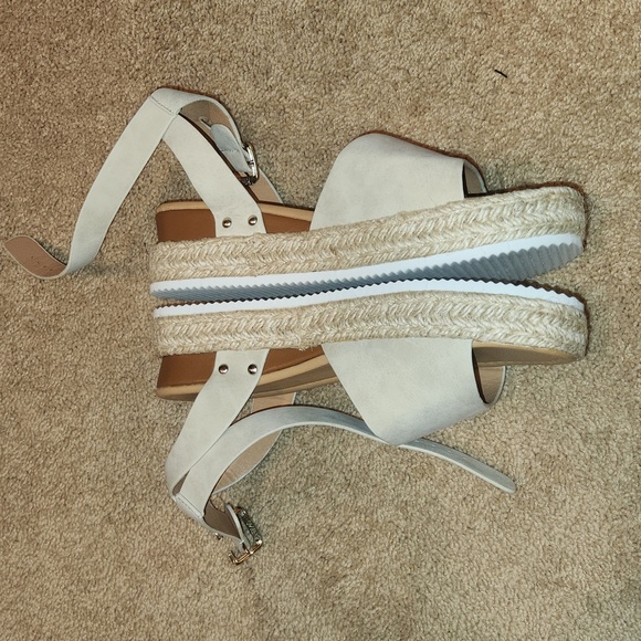 Women's Platform Espadrille Sandals, Peep Toe Ankle Strap Slingback Shoes - Picture 3 of 5